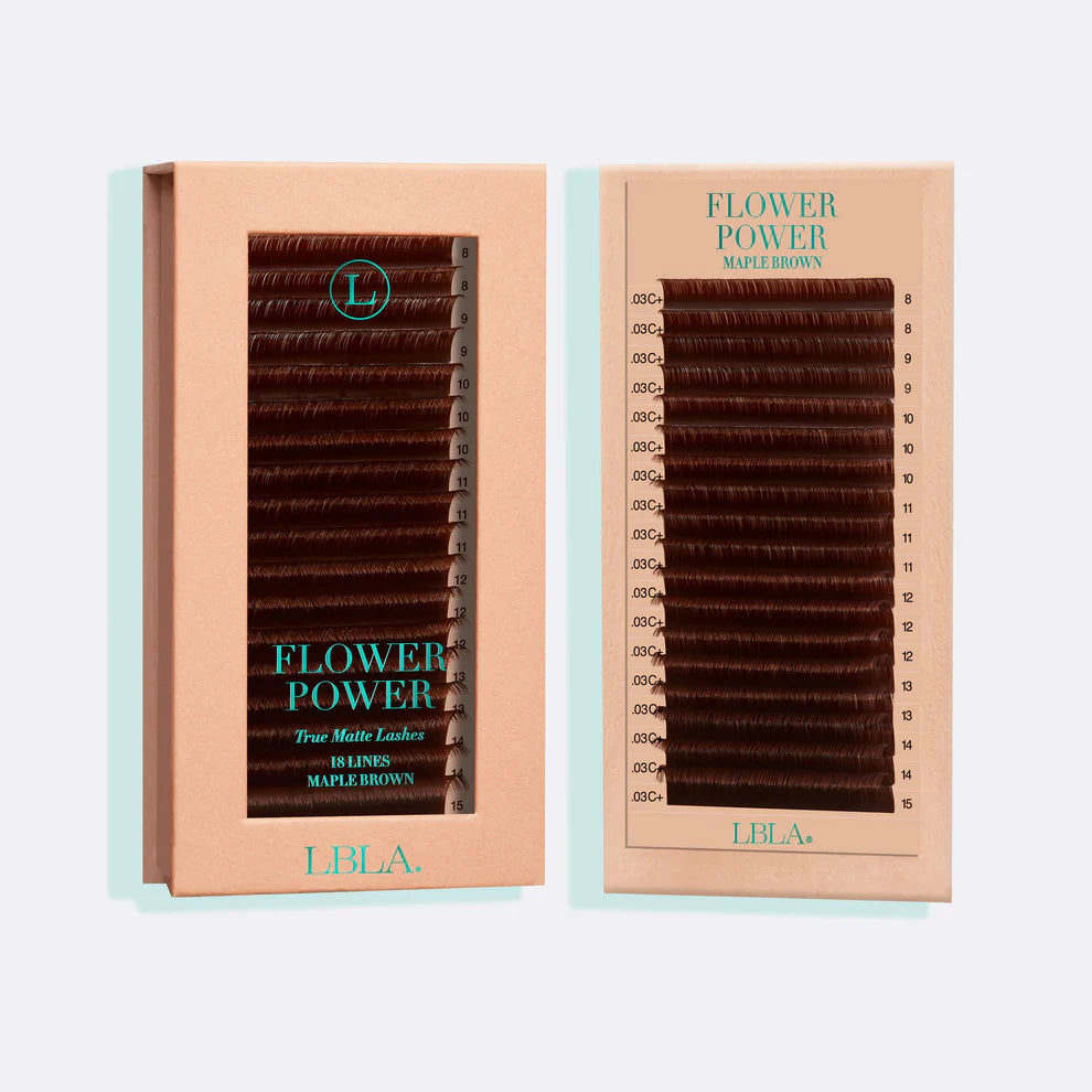 Flower Power True Matte Lashes 0.03mm - MAPLE BROWN Individual Lash Extensions