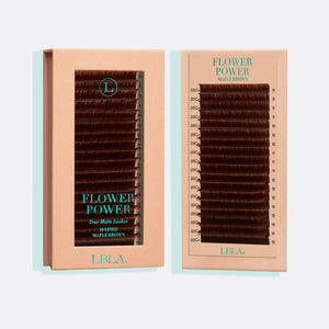 Flower Power True Matte Lashes 0.03mm - MAPLE BROWN Individual Lash Extensions