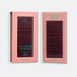 Flower Power True Matte Lashes 0.03mm - MERLOT BROWN Individual Lash Extensions