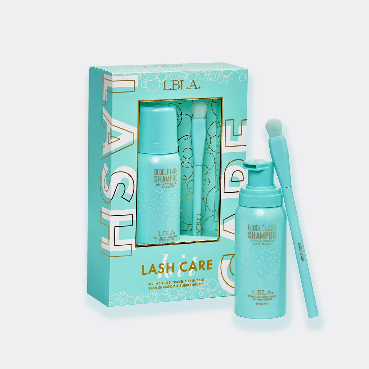 Mini Aftercare Kit - Travel Size Bubble Lash Shampoo & Cleansing Brush