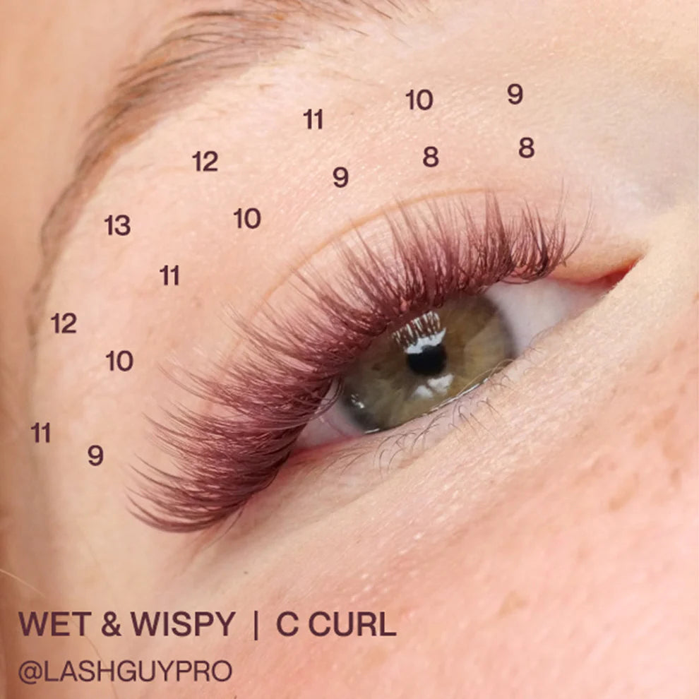 Flower Power True Matte Lashes 0.03mm - MERLOT BROWN Individual Lash Extensions