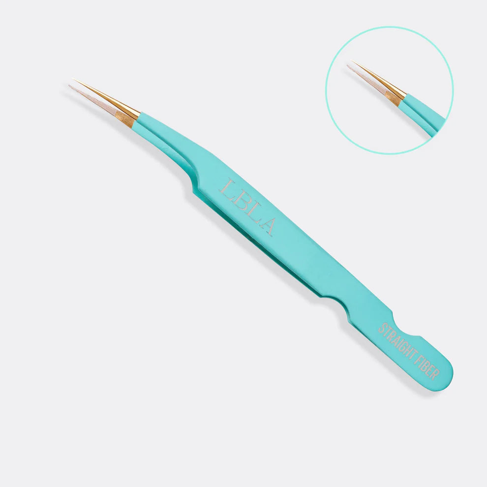 Classic Straight Teal Isolation Tweezers Fibre Tip