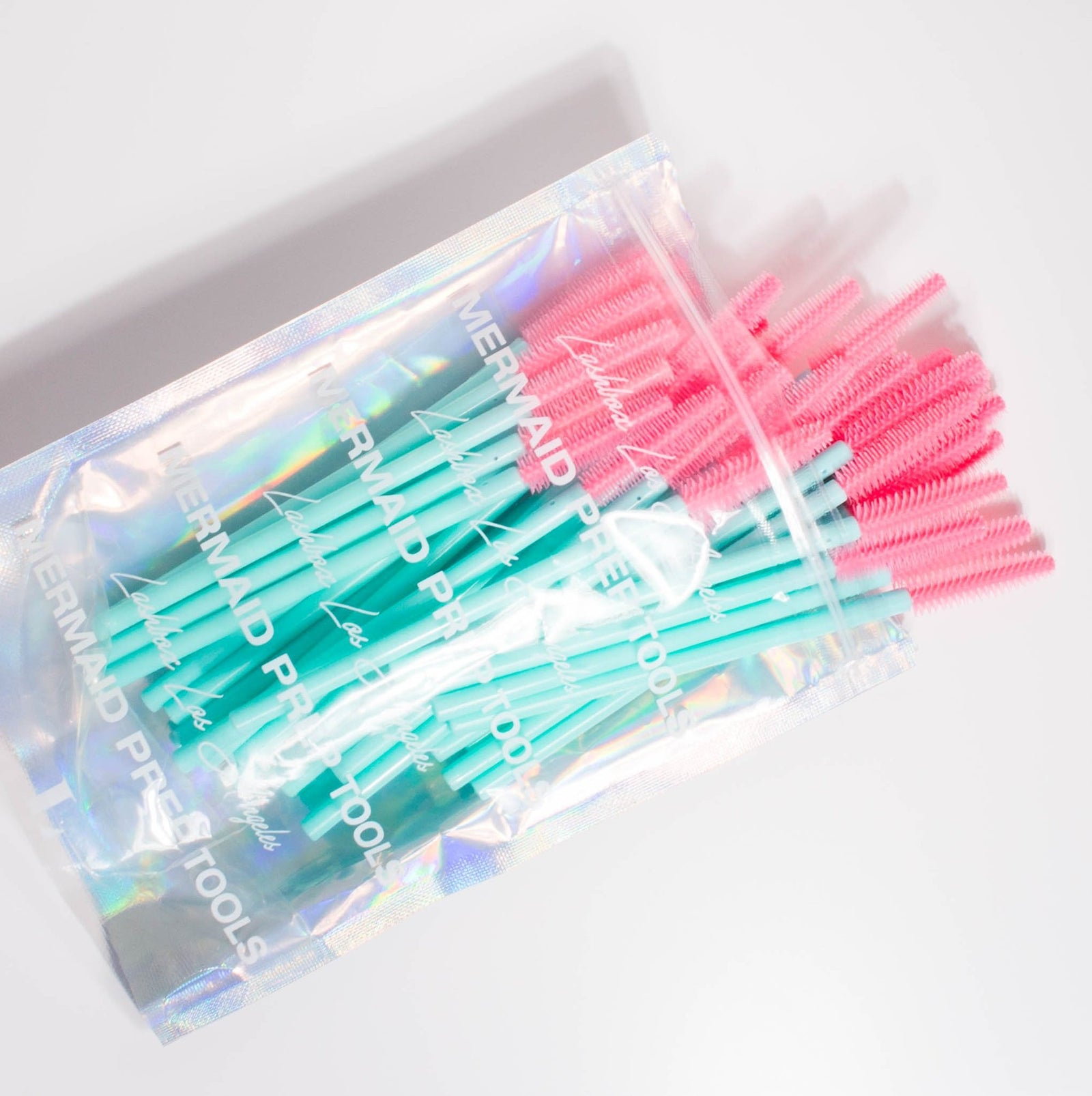 Pink & Teal Silicone Eyelash Brushes